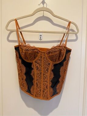 Urban Outfitters Black and Rust Lace Bralette